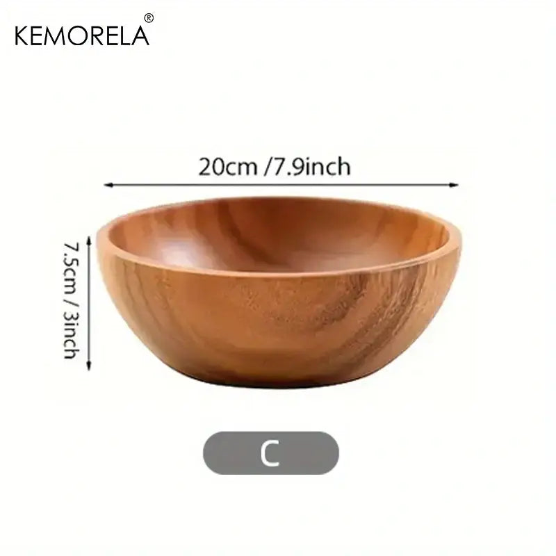 Acacia Wooden Salad Bowl Set