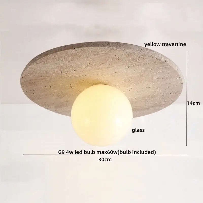 Travertine Stone Ceiling Light