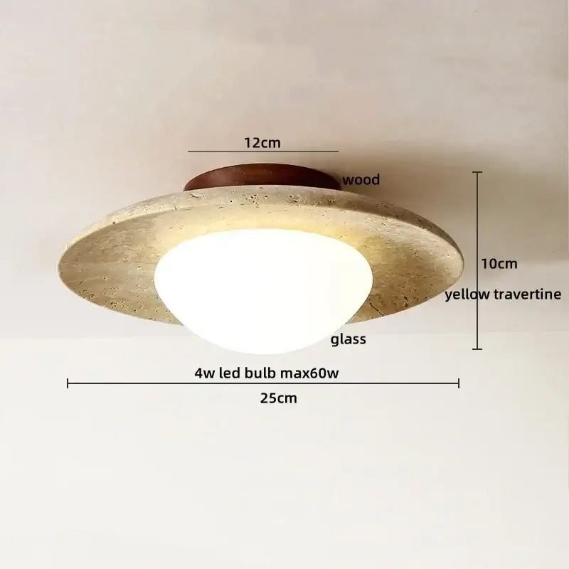 Travertine Stone Ceiling Light