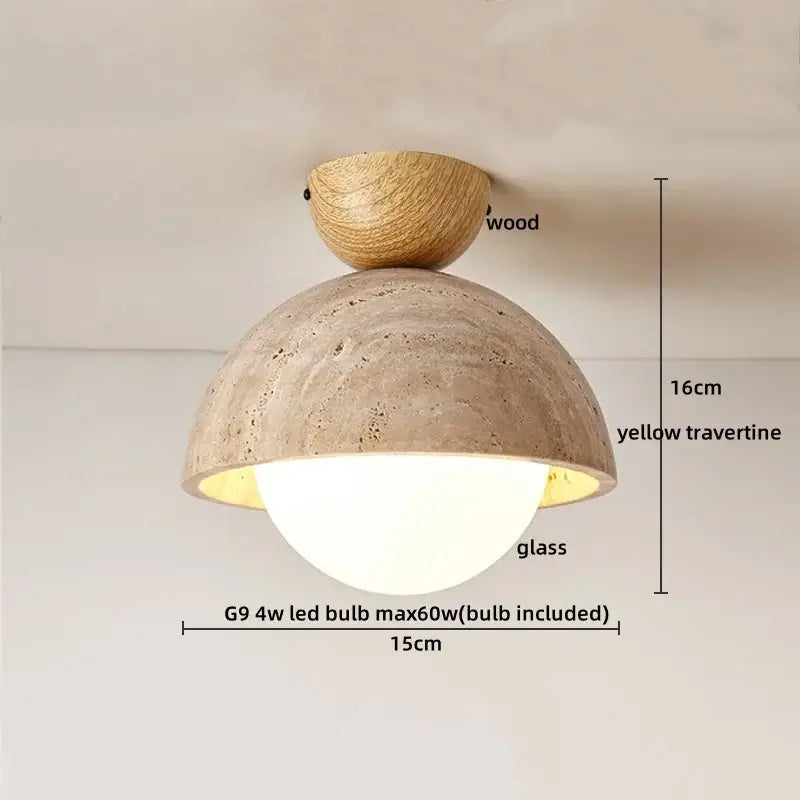 Travertine Stone Ceiling Light