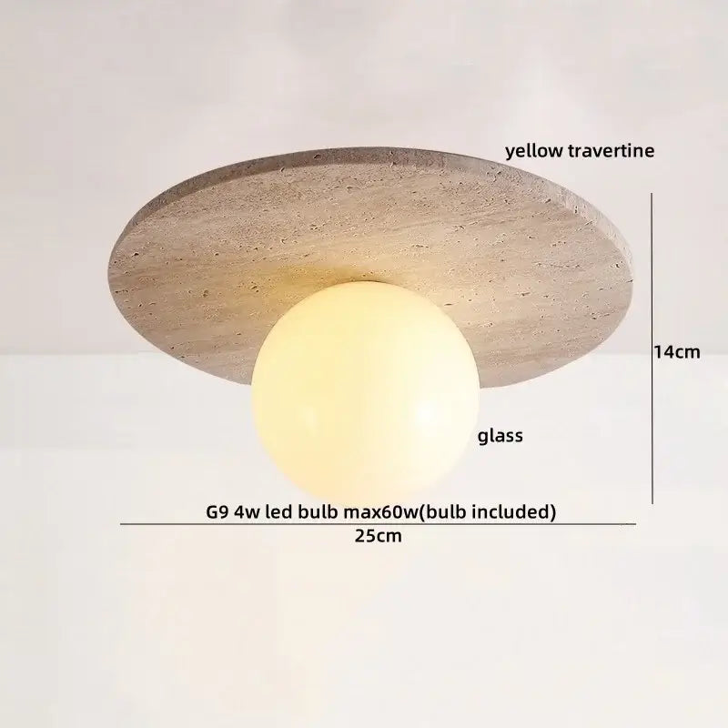 Travertine Stone Ceiling Light