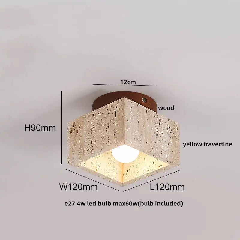 Travertine Stone Ceiling Light