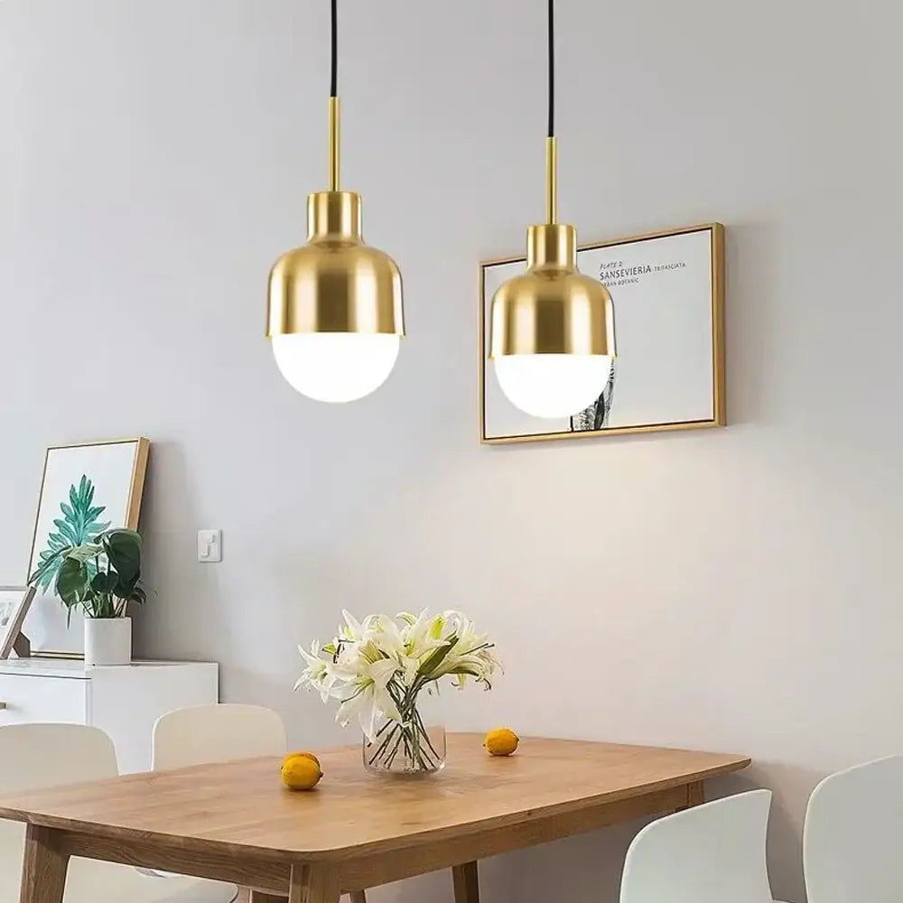 Gold Ball Pendant Light Trio