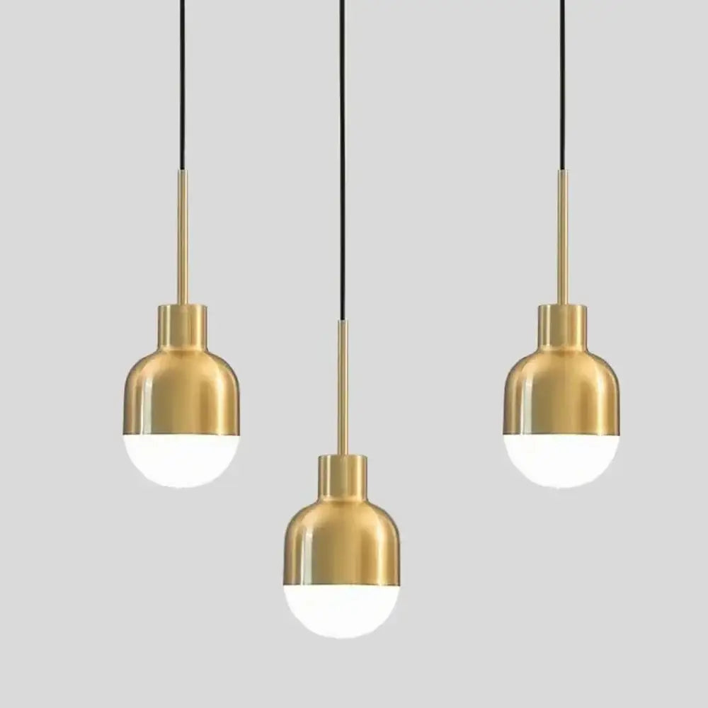 Gold Ball Pendant Light Trio