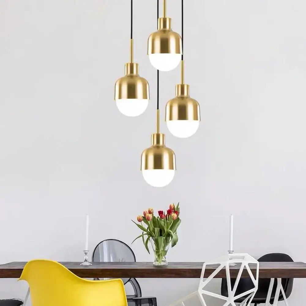 Gold Ball Pendant Light Trio