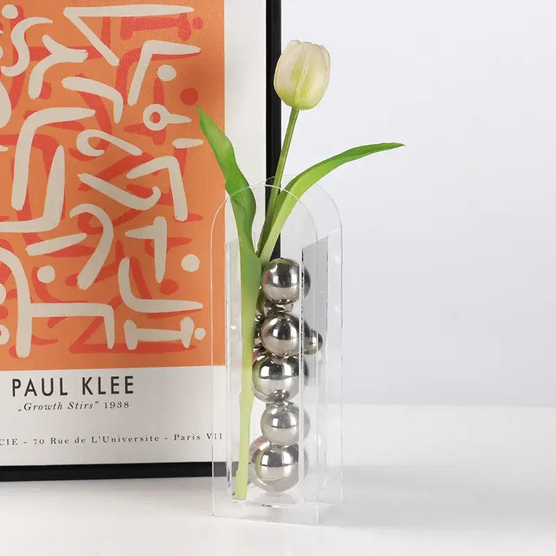 Gold Silver Acrylic Vase