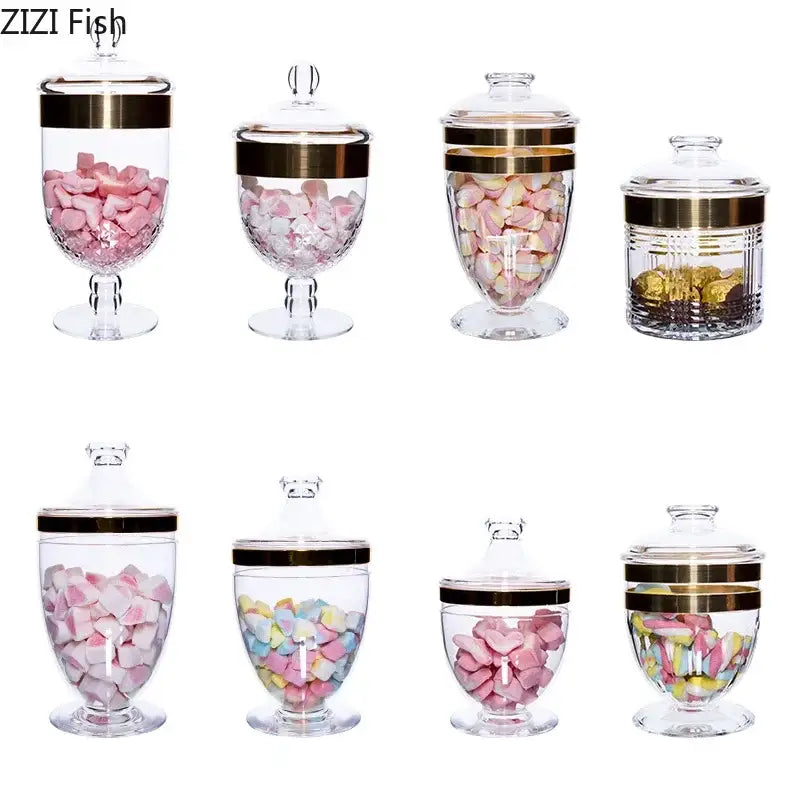 Gold Rim Acrylic Jars