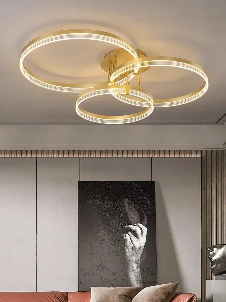 Gold Acrylic Ceiling Chandelier 60cm Dimmable