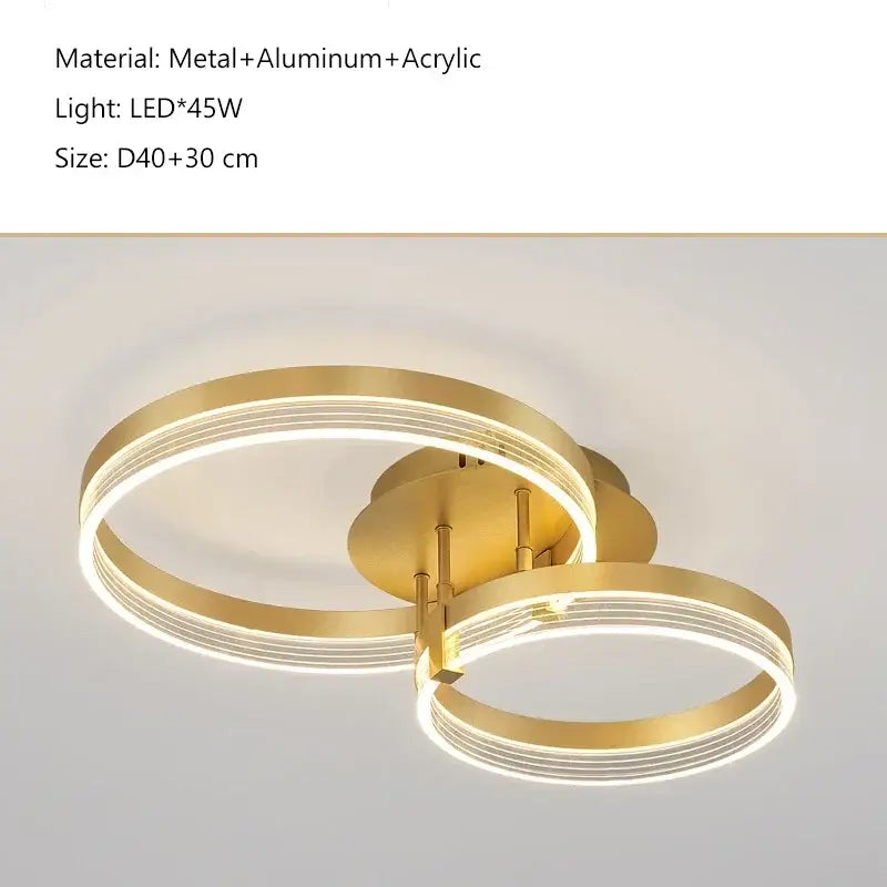 Gold Acrylic Ceiling Chandelier 60cm Dimmable