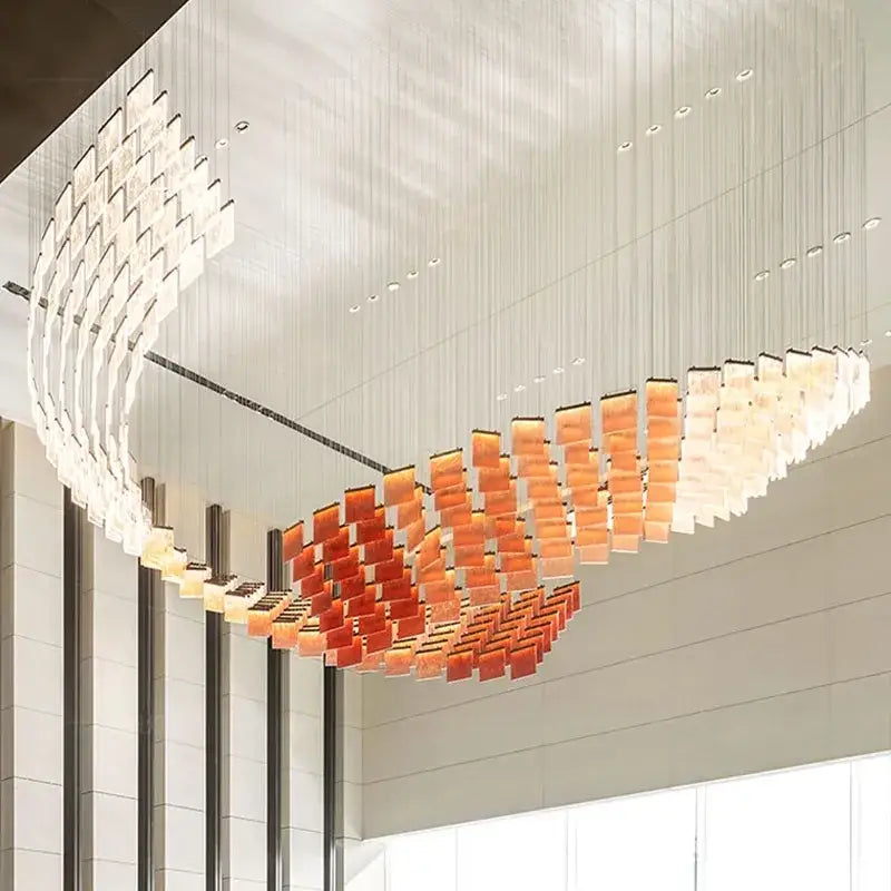 Orange Acrylic Chandelier Light