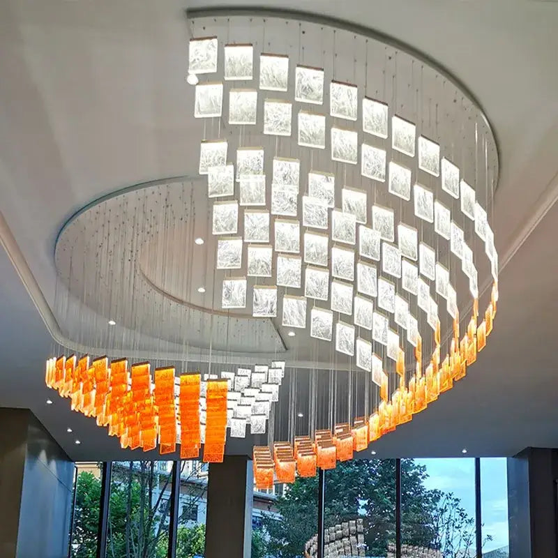 Orange Acrylic Chandelier Light
