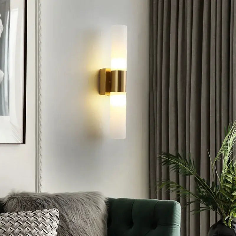 Gold Acrylic Cylinder Lamp