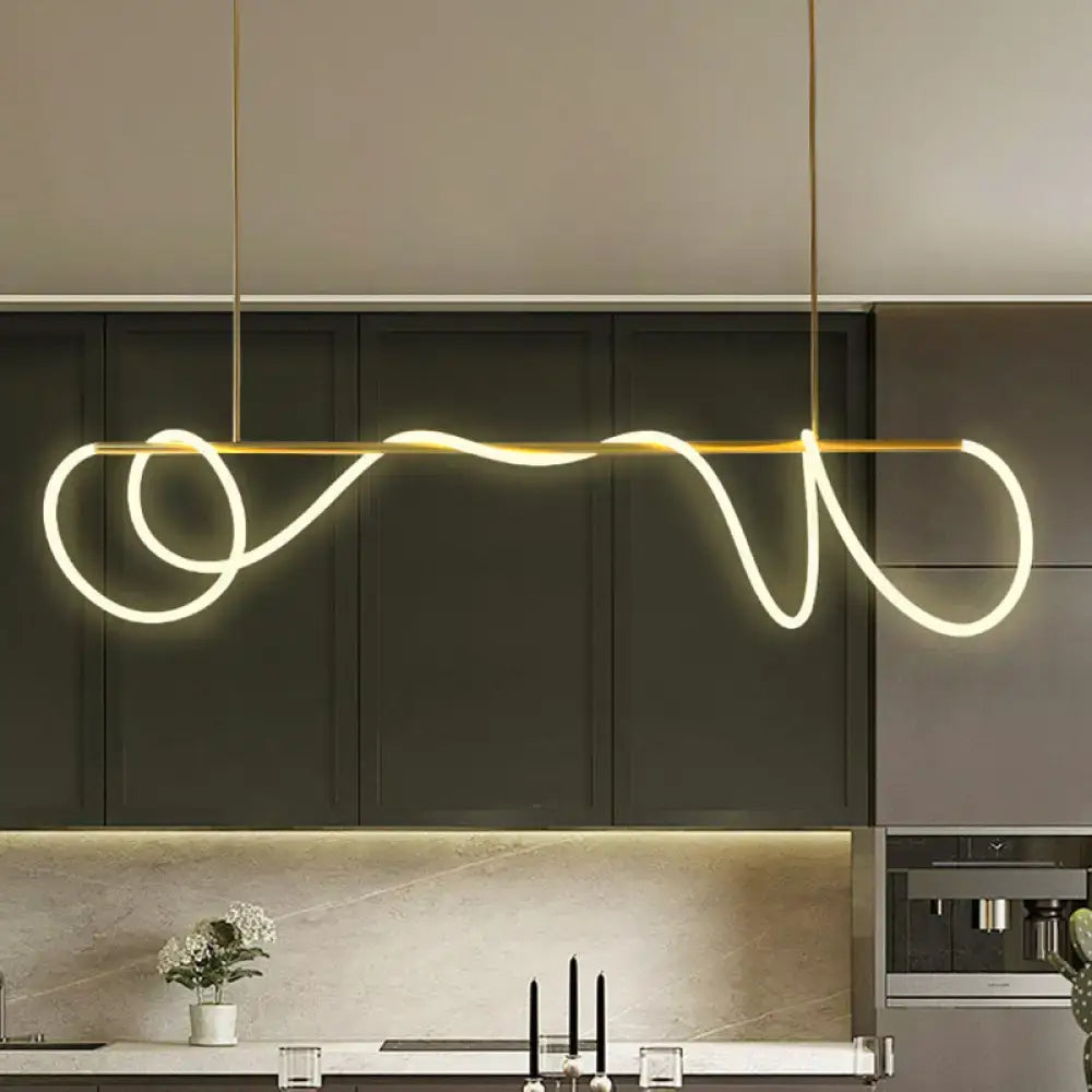 Gold Tube Pendant Light