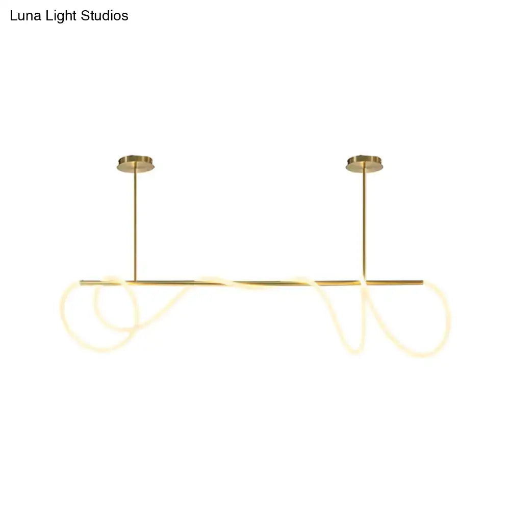 Gold Tube Pendant Light