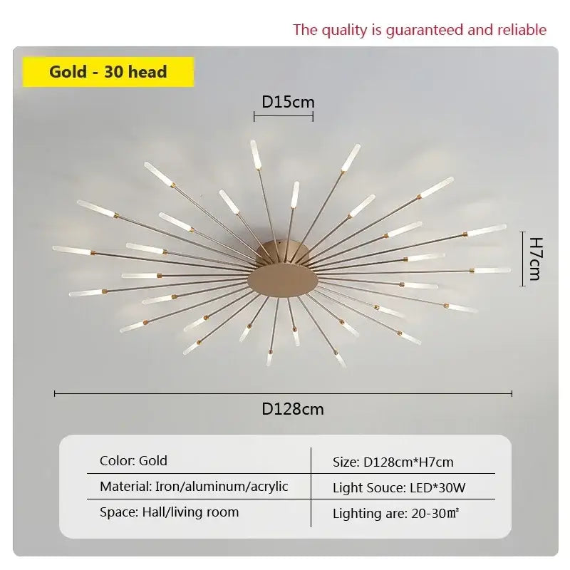 Gold Acrylic Sunflower Ceiling Lamp