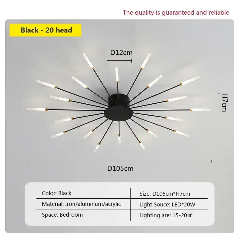 Gold Acrylic Sunflower Ceiling Lamp