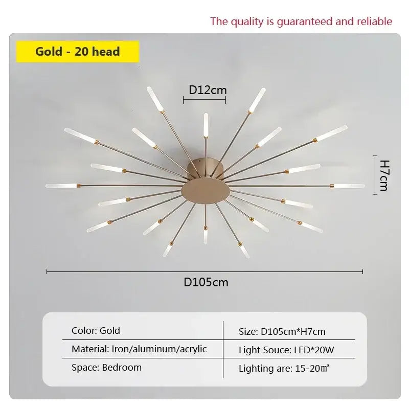 Gold Acrylic Sunflower Ceiling Lamp