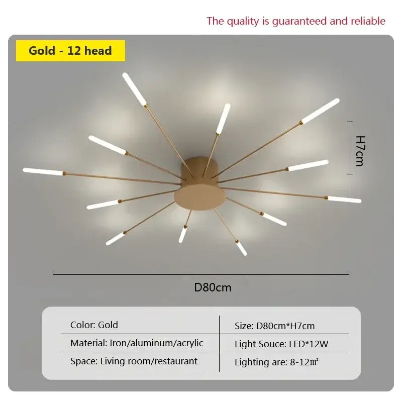 Gold Acrylic Sunflower Ceiling Lamp