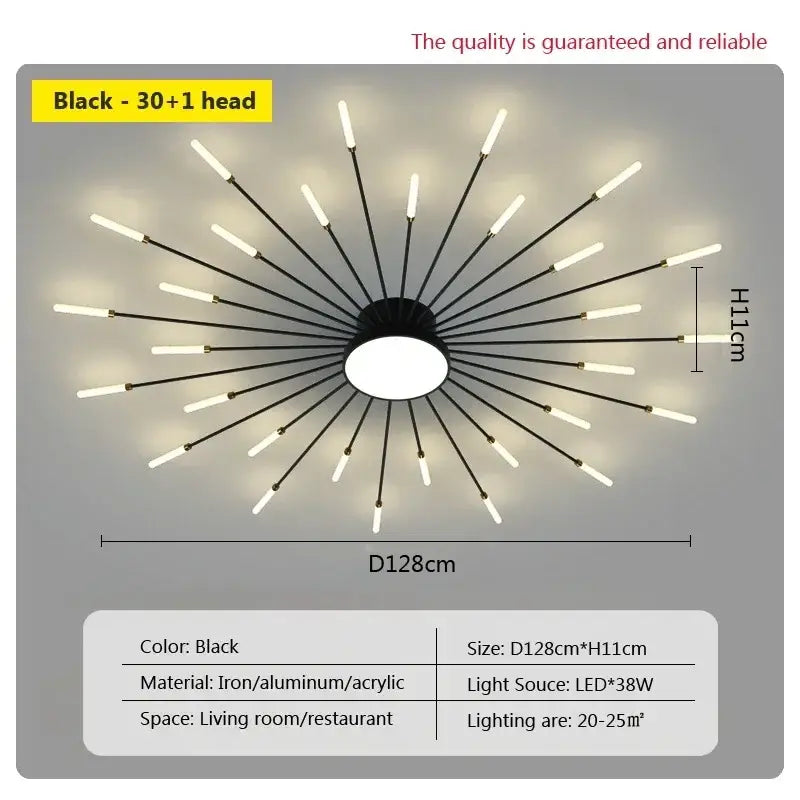 Gold Acrylic Sunflower Ceiling Lamp