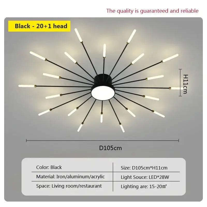 Gold Acrylic Sunflower Ceiling Lamp