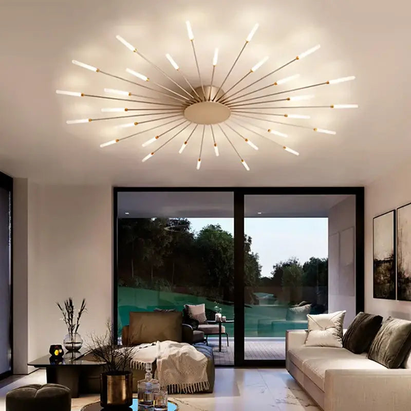 Gold Acrylic Sunflower Ceiling Lamp