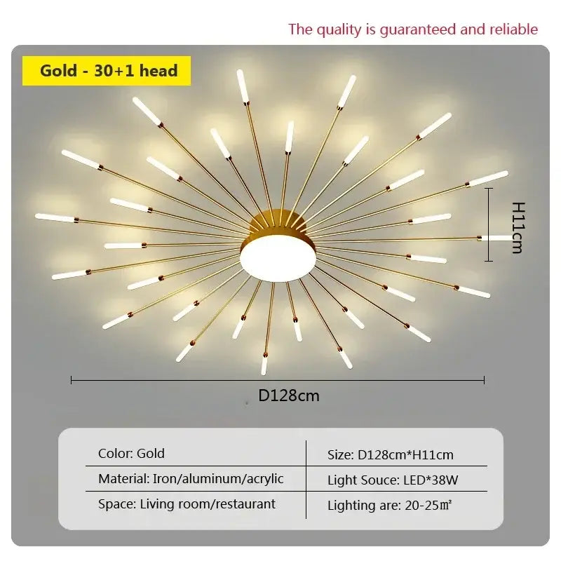 Gold Acrylic Sunflower Ceiling Lamp