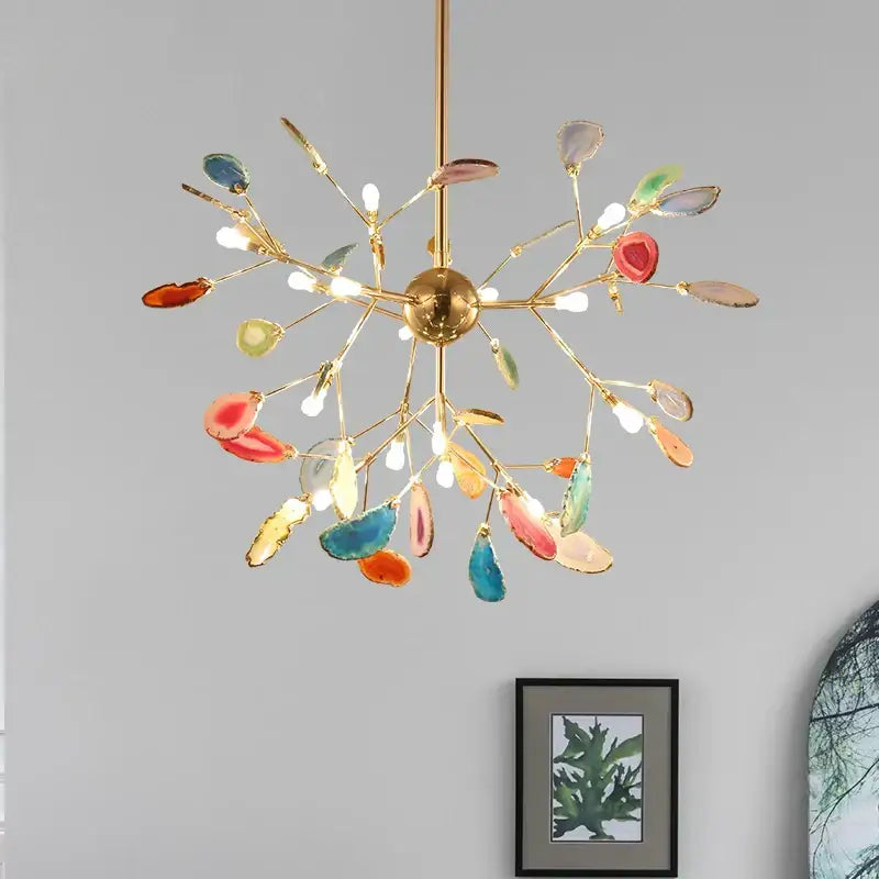 Gold Agate Branch Chandelier