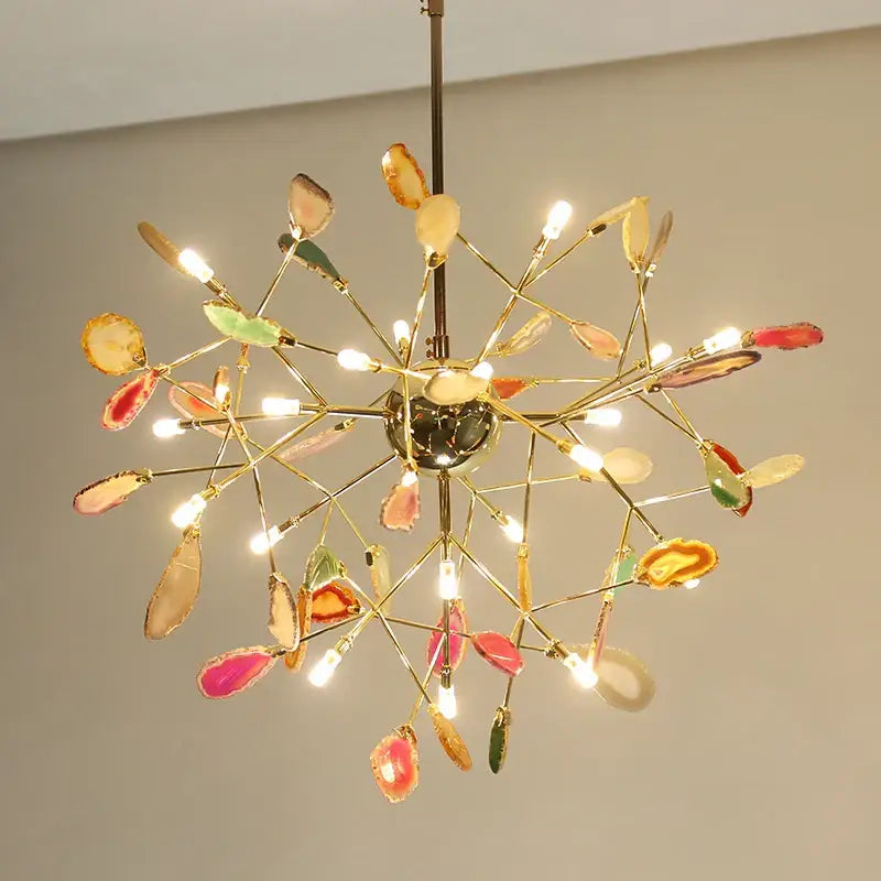 Gold Agate Branch Chandelier