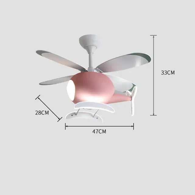 Blue Helicopter Chandelier Fan