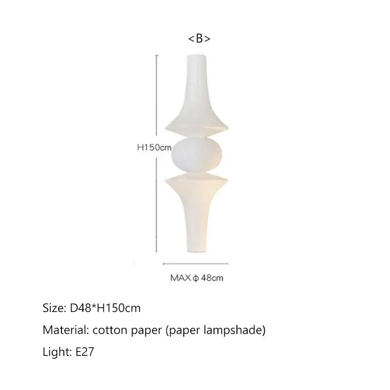 Wabi sabi akari rice paper pendant lamp living room lighting