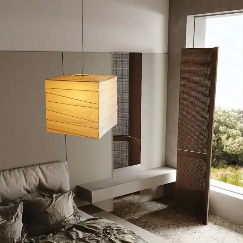 White Akari Paper Pendant