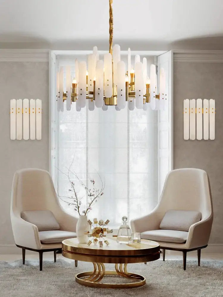 Gold Alabaster Chandelier