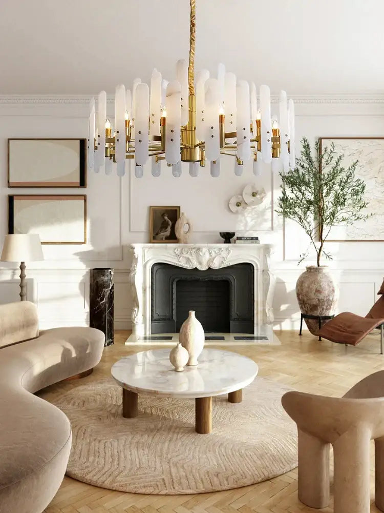 Gold Alabaster Chandelier