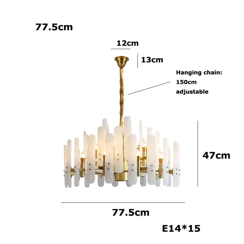 Gold Alabaster Chandelier