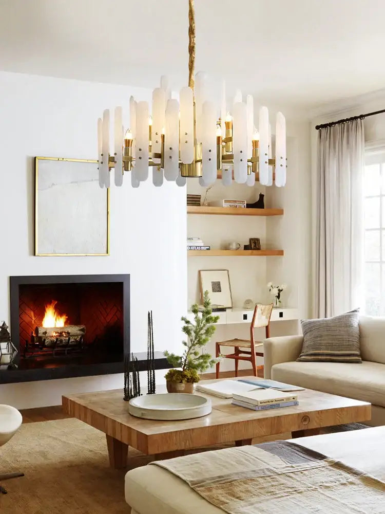 Gold Alabaster Chandelier