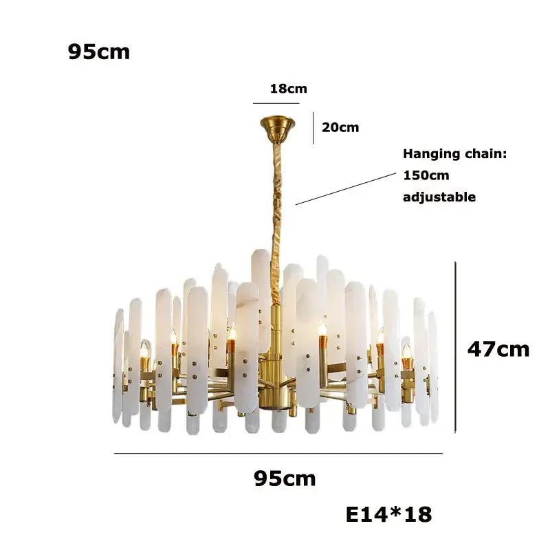 Gold Alabaster Chandelier