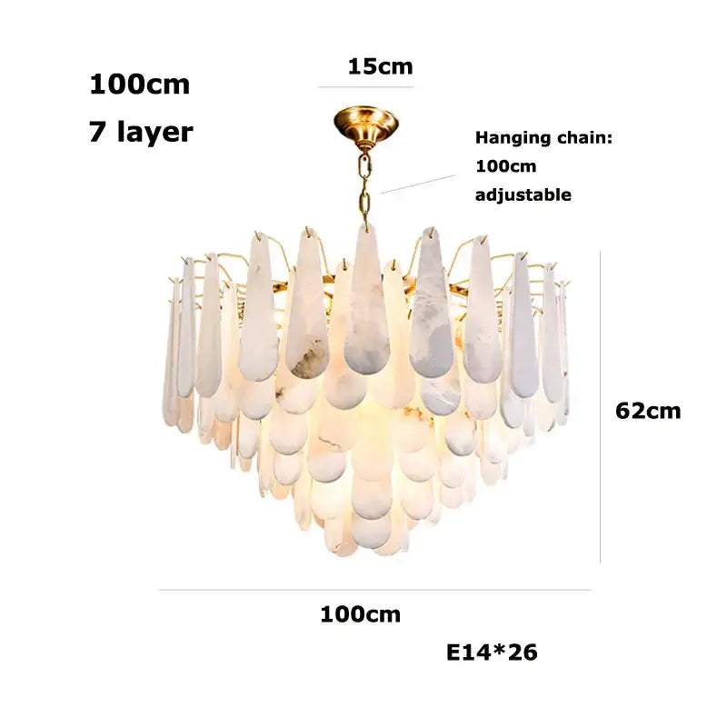 White Alabaster LED Chandelier