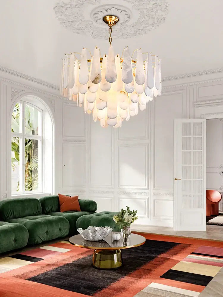 White Alabaster LED Chandelier