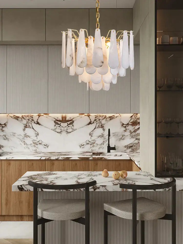 White Alabaster LED Chandelier