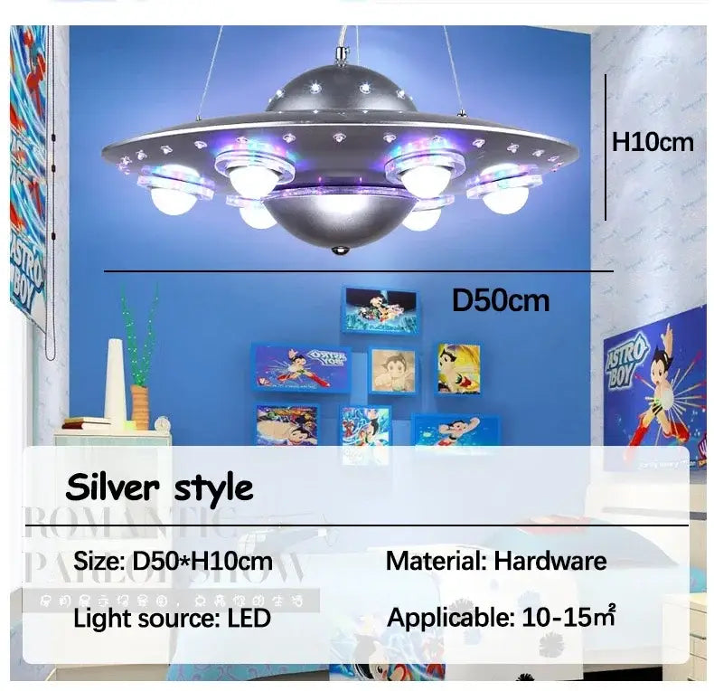 Blue Iron UFO Chandelier