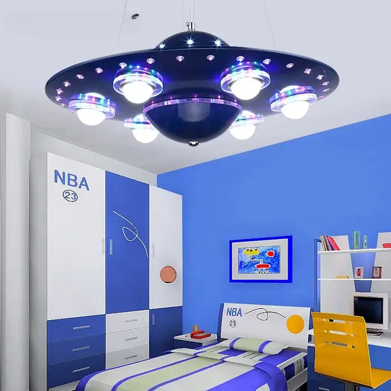 Blue Iron UFO Chandelier