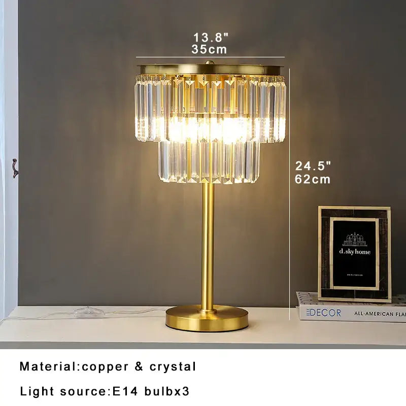 Gold Brass Crystal Floor Lamp