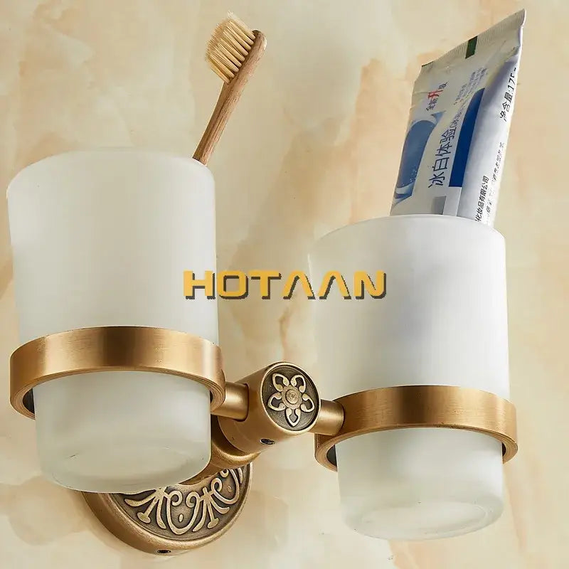 Floral Brass Tumbler Holder