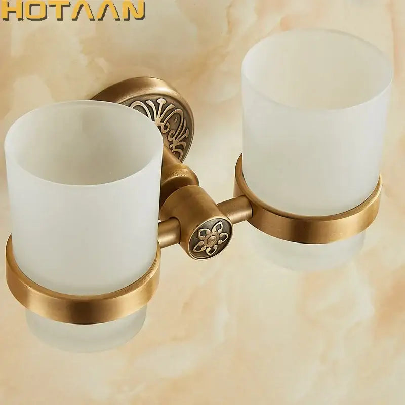 Floral Brass Tumbler Holder