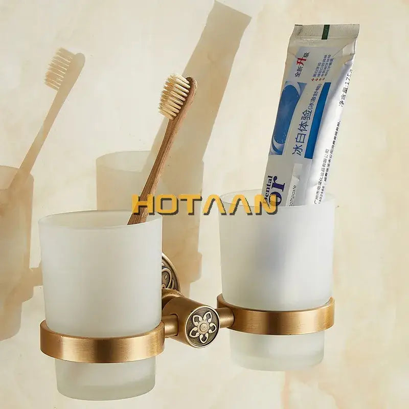 Floral Brass Tumbler Holder