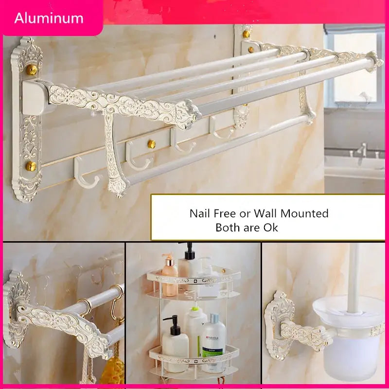 White Gold Bath Hardware Set