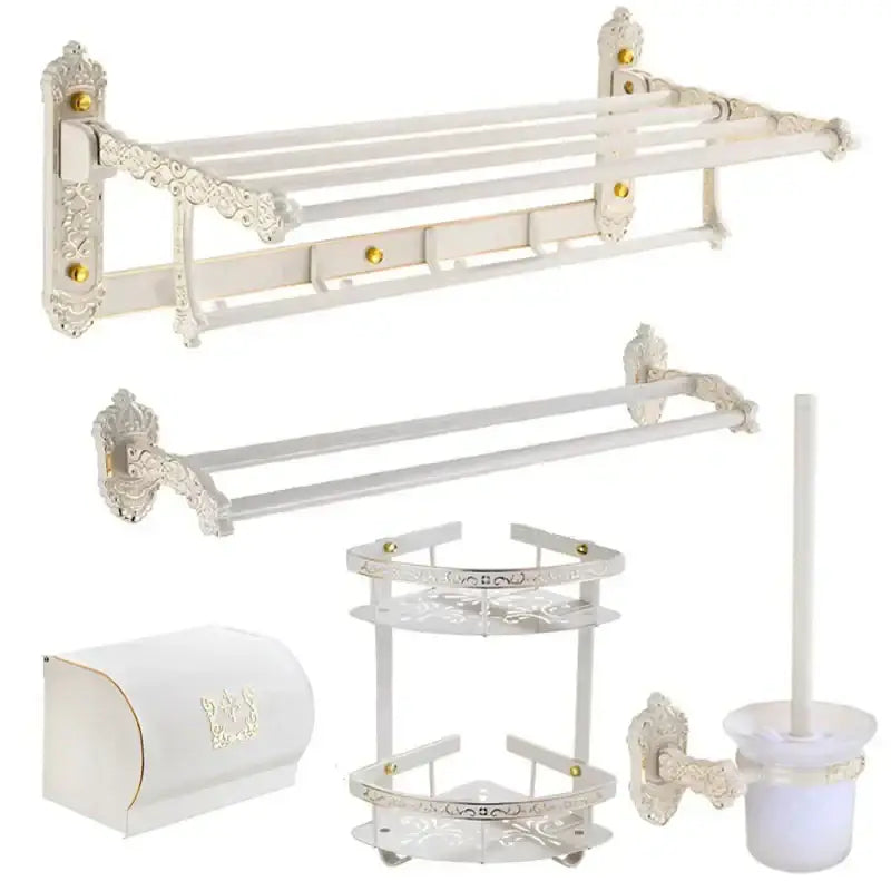 White Gold Bath Hardware Set