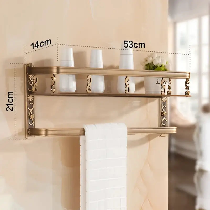 Gold Two-Tier Bathroom Shelf
