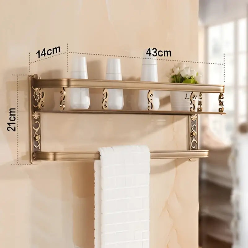 Gold Two-Tier Bathroom Shelf