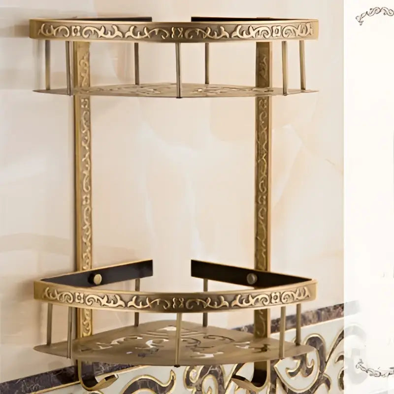 Gold Two-Tier Bathroom Shelf